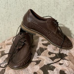 Brown kids shoes